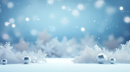 Poster - Christmas background with snowflakes. 3d rendering 