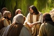 Jesus talking to his disciples 