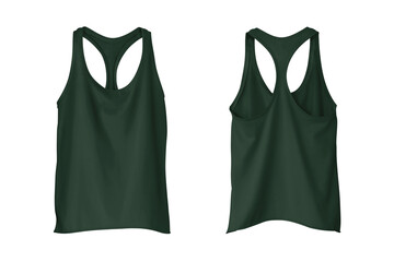 Sticker - Women's Forest Rib-Knit Racerback Cropped Tank Top