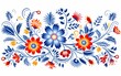 Vivid Slavic Floral Pattern Featuring Folklore Decorative Elements