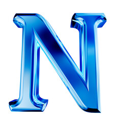 Wall Mural - Blue symbol with bevel. letter n
