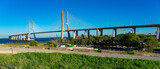 Vasco da Gama bridge seen from the back of the altar stage of the World Youth Day ceremonies in the Tagus Park.