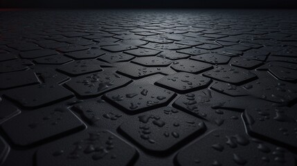 Wall Mural - A textured rubber gym floor with shock-absorbing properties, ready for a workout session.