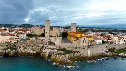 Wall Mural - Aerial view of Antibes, a resort town between Cannes and Nice on the French Riviera