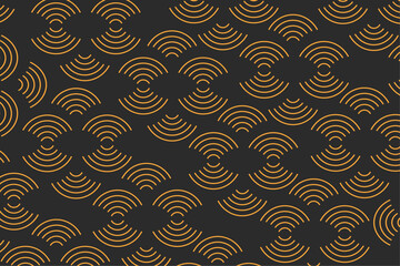 Wall Mural - Luxury gold background pattern seamless geometric line circle wave abstract design vector illustration. Christmas seamless pattern background.