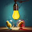 bulb with chicken
