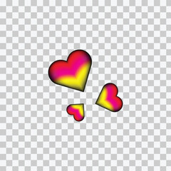 Wall Mural - pink yellow black heart vector.