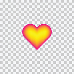Wall Mural - pink yellow gradient heart vector.