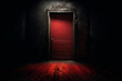 © Akhsanul - Red door in a dark place with a spotlight from above