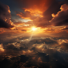 Wall Mural - sunset over the clouds