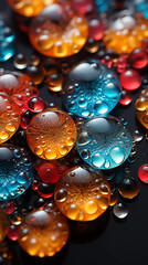 Canvas Print - Colorful glass balls background, close-up