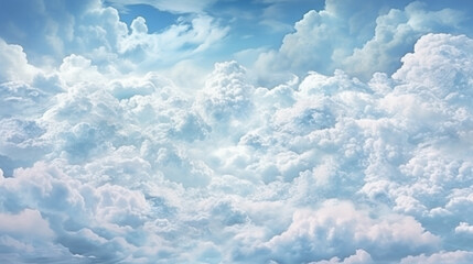 Canvas Print - blue sky with clouds HD 8K wallpaper Stock Photographic Image 