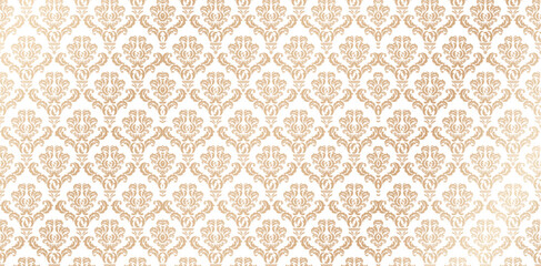 vector illustration seamlessly patterns golden damask wallpaper for presentations marketing, decks, 