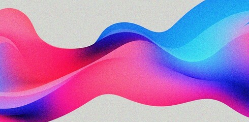 Wall Mural - abstract pink and blue fluid wave modern background with grain and noise texture for header poster b