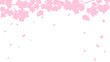 桜と花吹雪のシルエットの背景イラスト