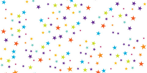 Vector seamless pattern with colorful stars, color stars confetti celebration, starry pattern. 