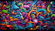 Graffiti wall abstract background. Idea for artistic pop art background backdrop.	