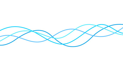 Wall Mural - abstract blue wave line flow curve wavy element vector sound audio volume striped graphic decoration