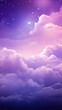 ©  Mohammad Xte - Purple gradient moonlight sky with clouds and stars. Smartphone background wallpaper