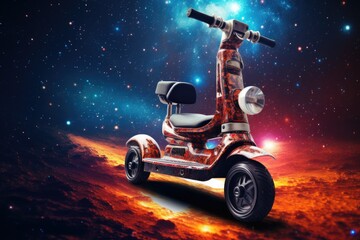Wall Mural - scooter. colorful background