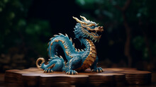 Wooden Dragon Statues, Symbol Of Happy Chinese New Year 2024 Chinese Astrology, Horoscope 2024 Sign
