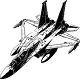Fototapeta  - McDonnell Douglas F-15 Eagle. Combat aircraft vintage illustration