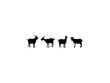 Set of Goat Silhouette in various poses isolated on white background