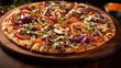 Supreme Chicken Veggie Pizza showcasing a colorful array of fresh vegetables