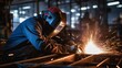 © myAstock - workers and welders who perform arc welding , generative ai