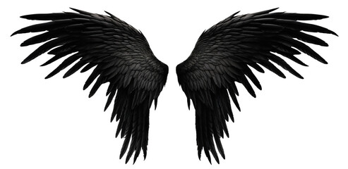 Pair of black wings, cut out