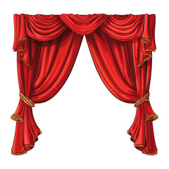 luxury red curtains in victorian style