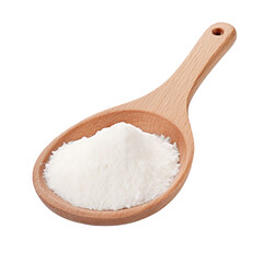 white powder,wooden spoon of white powder,white sodium carbonate in spoon isolated on transparent background,transparency 