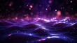 Majestic Purple Wave Crashing over a Black Ocean, generative ai