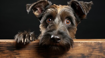 A Mixed-Breed Dog With A Wagging Tail Friendly , Background For Banner, HD