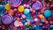 colored candy lollipops background.