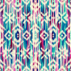 Aufkleber - Seamless striped pattern in Aztec style. Folk embroidery.. Aztec ikat style. Seamless vector image. Thin lines