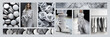 © Porechenskaya - Inspiring fashion mood board. Collage with top colors photos. Grey aesthetic