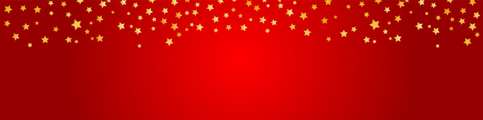 Wall Mural - glitter golden stars frame on red background. luxury elegant design elements. gold stars random luxu