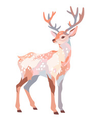 Christmas deer flat vector illustration