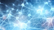 technology neuron network matrix,Neuron Background,glowing nerve cells communicate through synaptic connectivity

