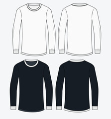 Wall Mural - Blank white long sleeve t-shirt  template vector design and t-shirt mock-up design