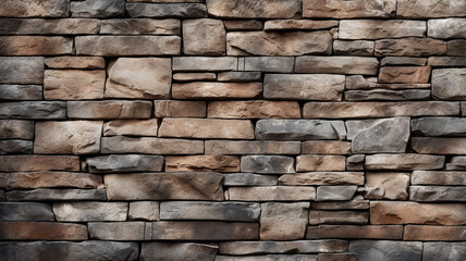 Canvas Print - Stacked of a stone wall