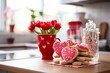 Heart-Shaped Valentine's Day Cookies in a Cozy Kitchen