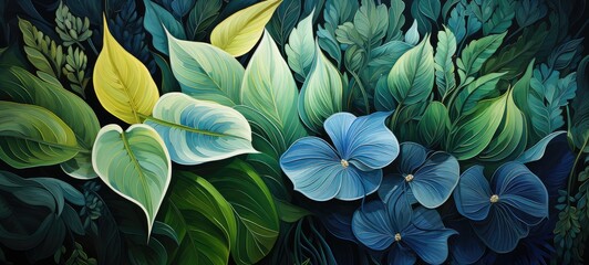 Wall Mural - Leaves of Spathiphyllum 