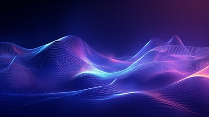 Digital abstract background, used for technological processes, neural networks, digital data storage, education, the basics of artificial intelligence. Cybernetic or technological wave banner