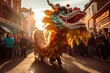 Vibrant Chinese Lion Dance Celebration