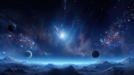 Wall Mural - science fiction science and technology starry sky nebula background material