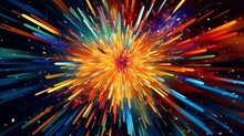 A Bang Explosion, Retro Vintage Comics Style, And Colorful Chaos Generative AI, Colorful Chaos