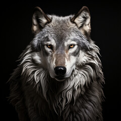  A dominant alpha wolf, showcasing its powerful rule and unstoppable dignity created with Generative Ai