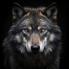  A dominant alpha wolf, showcasing its powerful rule and unstoppable dignity created with Generative Ai